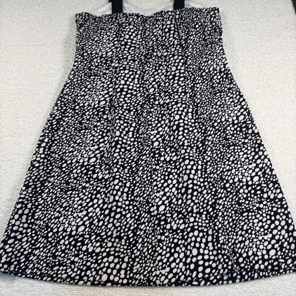 olivia matthews Y2K black white polka dot midi dress quirky retro office siren - Picture 6 of 8